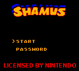 Shamus title screen for GameBoy Color